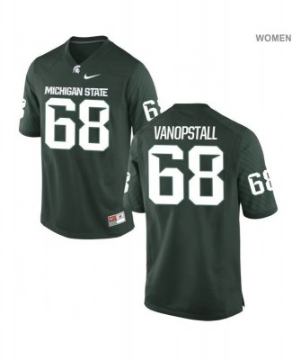 Women's Michigan State Spartans NCAA #68 Dan VanOpstall Green Authentic Nike Stitched College Football Jersey VT32U24BL